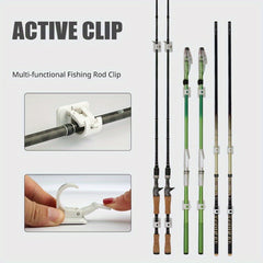 4pcs Wall Mounted Fishing Rod Rack Clips Storage with Screws