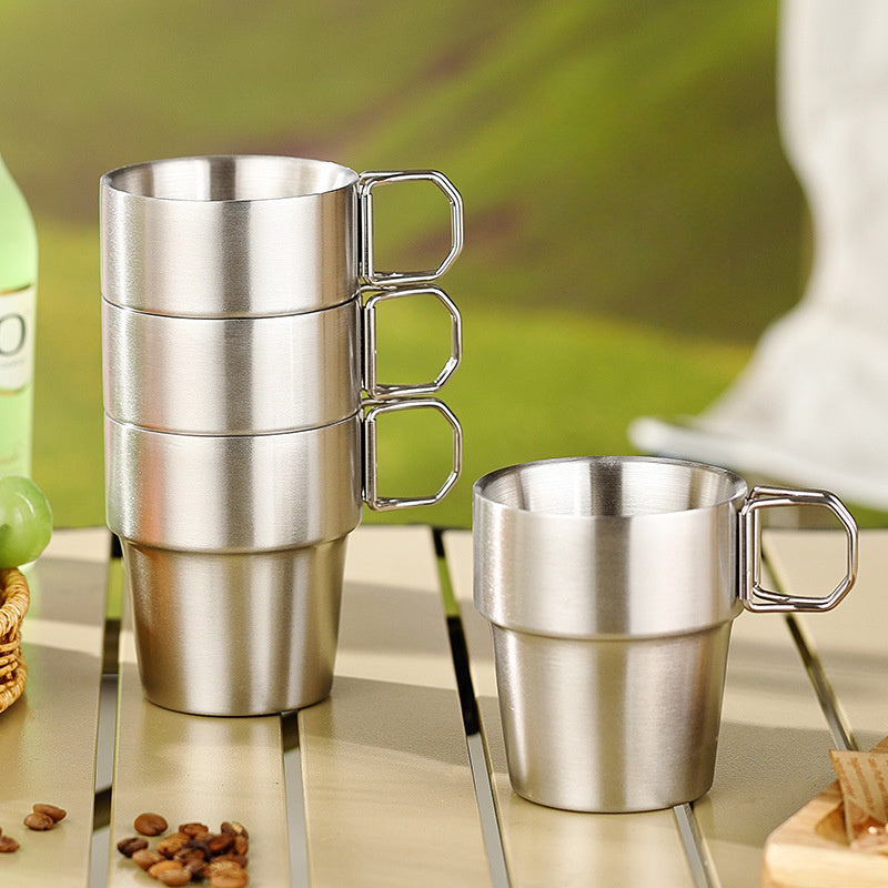 280ml Stainless Steel Folding Water Cup for Camping