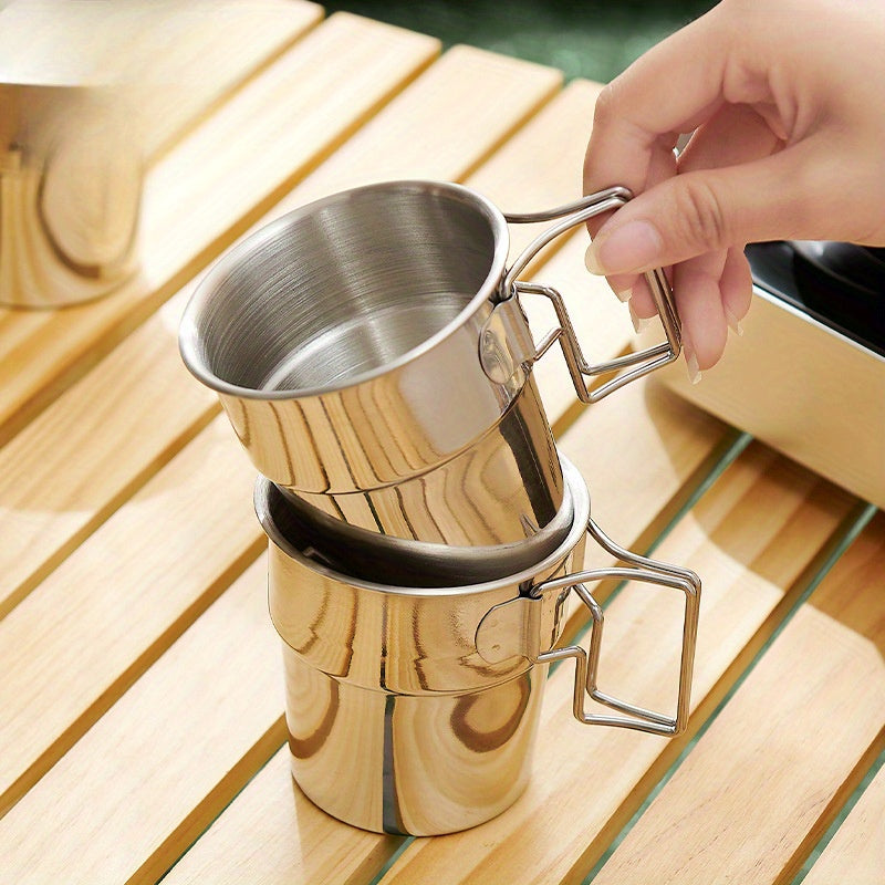280ml Stainless Steel Folding Water Cup for Camping