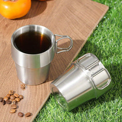 280ml Stainless Steel Folding Water Cup for Camping