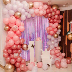 4pcs Laser Tassel Backdrop Curtain Metallic Ribbon Graduation Tassel Background