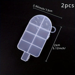 2pcs Ice Cream Shaped Jewelry Box Plastic Storage Box Home Decor