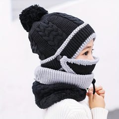 Kids Warm Hat Scarf Mask Set, Winter Ear Protection