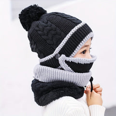 Kids Warm Hat Scarf Mask Set, Winter Ear Protection