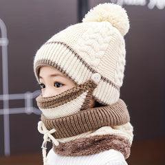Kids Warm Hat Scarf Mask Set, Winter Ear Protection