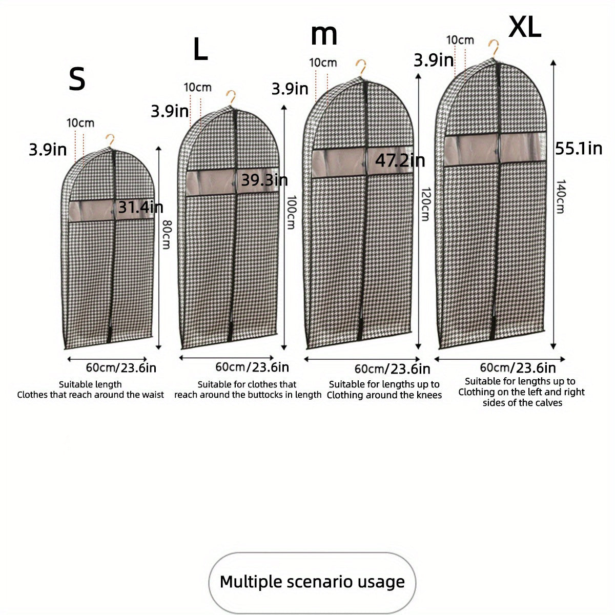 Garment Dust Cover Bag with Window for Storage