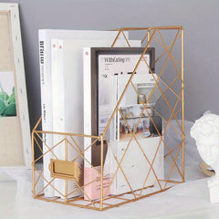 Iron Storage Rack Desktop Bookshelf Organizer for Office Desk
