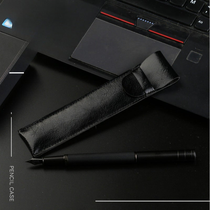 Soft PU Leather Pen Case Single Flip Pen Bag Steel Pen Protective Cover