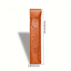 Soft PU Leather Pen Case Single Flip Pen Bag Steel Pen Protective Cover