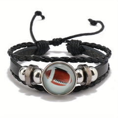 Custom Football Rugby Team Fans Hand Rope Bracelet