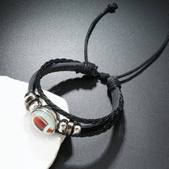 Custom Football Rugby Team Fans Hand Rope Bracelet