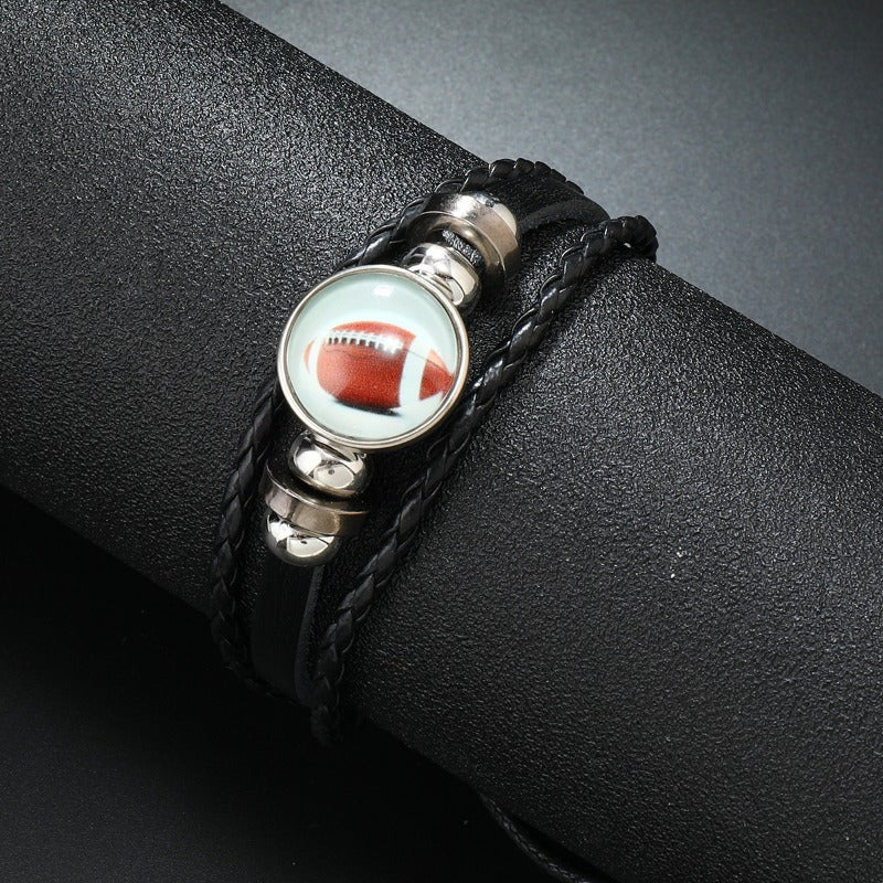 Custom Football Rugby Team Fans Hand Rope Bracelet