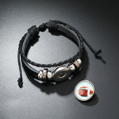 Custom Football Rugby Team Fans Hand Rope Bracelet