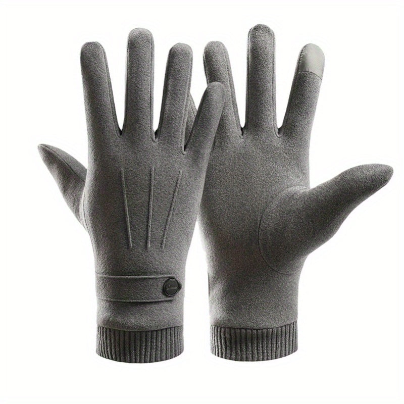 Winter Warm Gloves Thickened Velvet Cycling Gloves