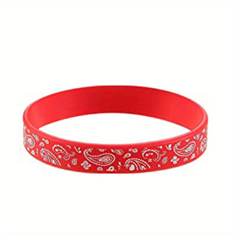 14 Pcs Graphic Silicone Bracelet Western Theme Elastic Wristband