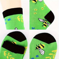 Funny Cartoon Striped Casual Socks for Men and Women