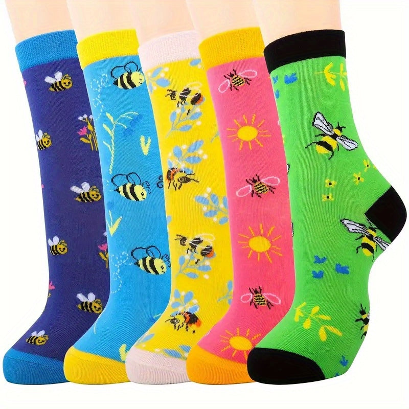 Funny Cartoon Striped Casual Socks for Men and Women