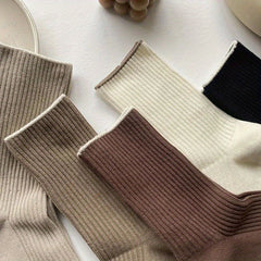 5 Pairs Casual Crew Socks for Autumn