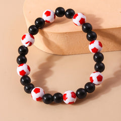 Personalized Football Bracelet Set Sporty Style Hand Accessories