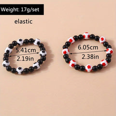 Personalized Football Bracelet Set Sporty Style Hand Accessories