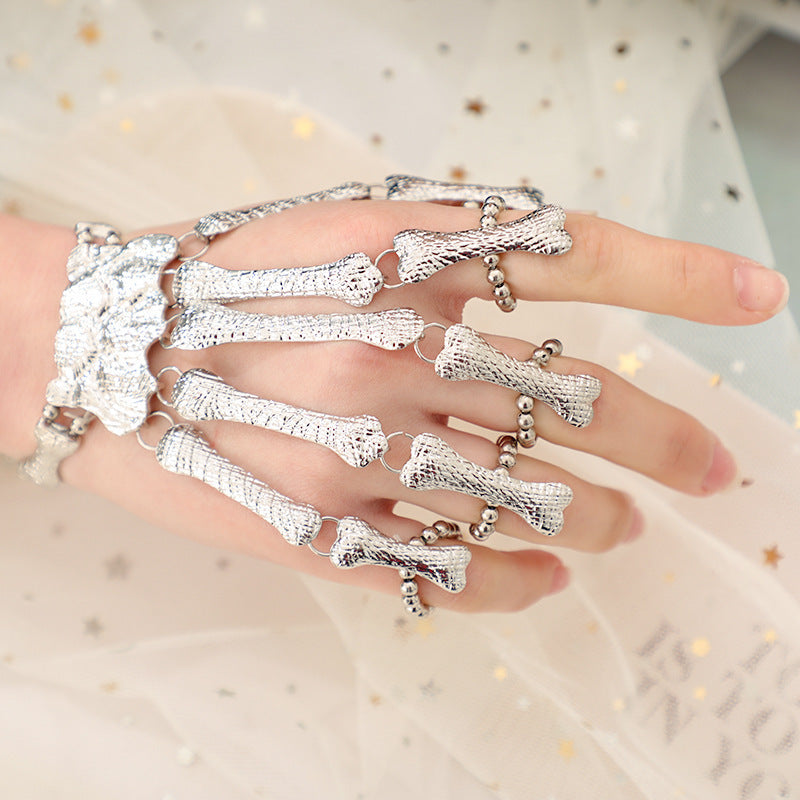 Punk Skull Hand Bone Bangle Bracelet