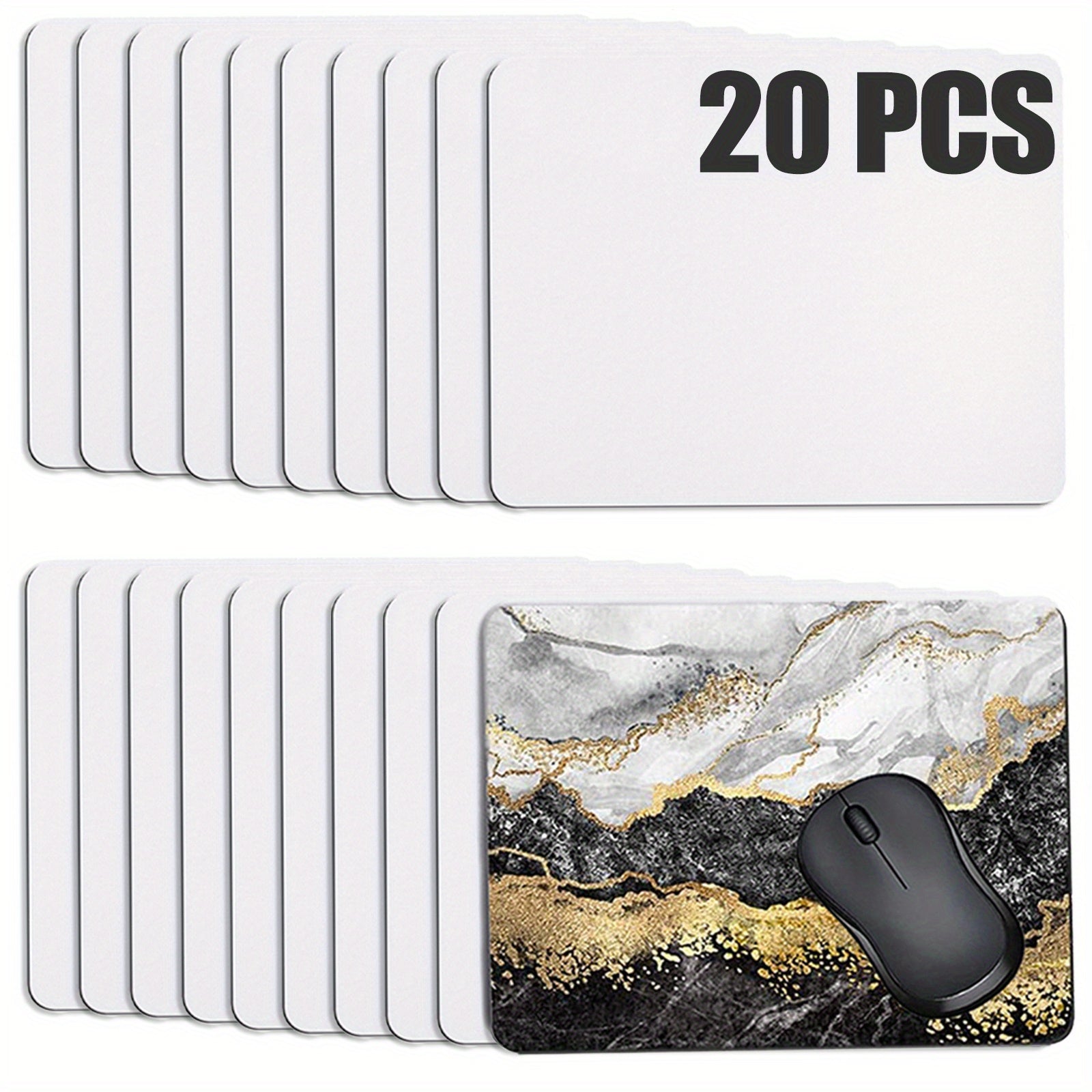 Sublimation Mouse Pad Blanks for Heat Press Printing Crafts - Pack of 10 or 20