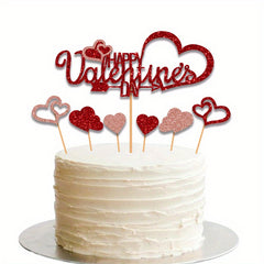 7pcs Valentines Cake Toppers Acrylic Cupcake Toppers Party Decoration