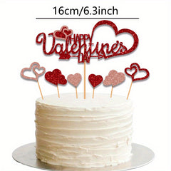 7pcs Valentines Cake Toppers Acrylic Cupcake Toppers Party Decoration