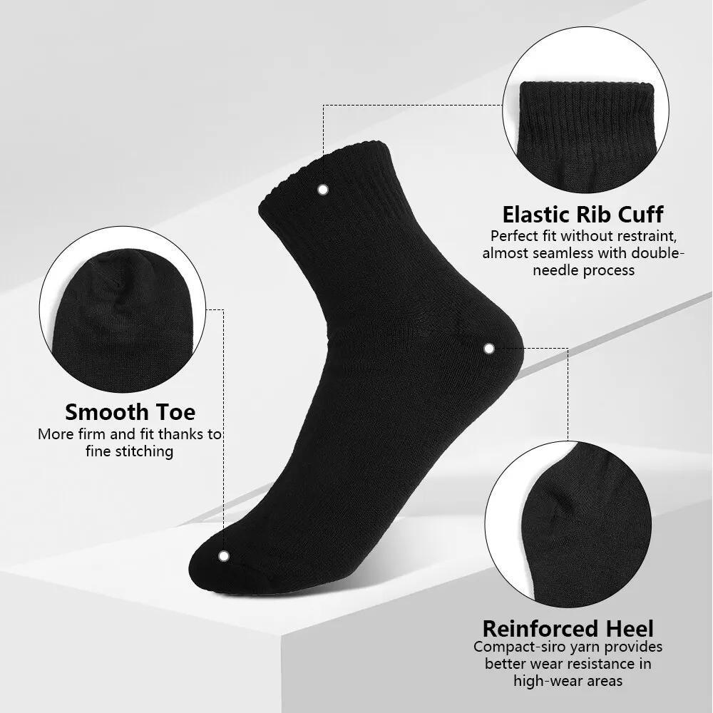 10 Pairs Men's Thin Breathable Mid Calf Business Socks