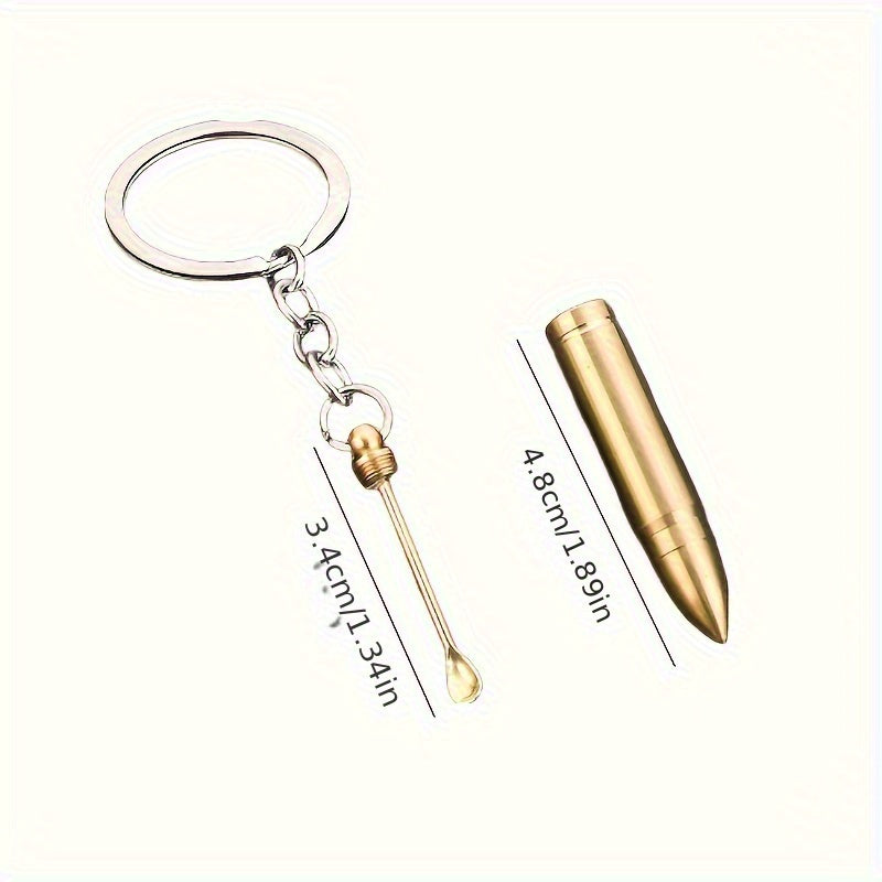 2 in 1 Bullet Model Earpick Key Chain Backpack Car Key Pendant