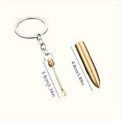 2 in 1 Bullet Model Earpick Key Chain Backpack Car Key Pendant