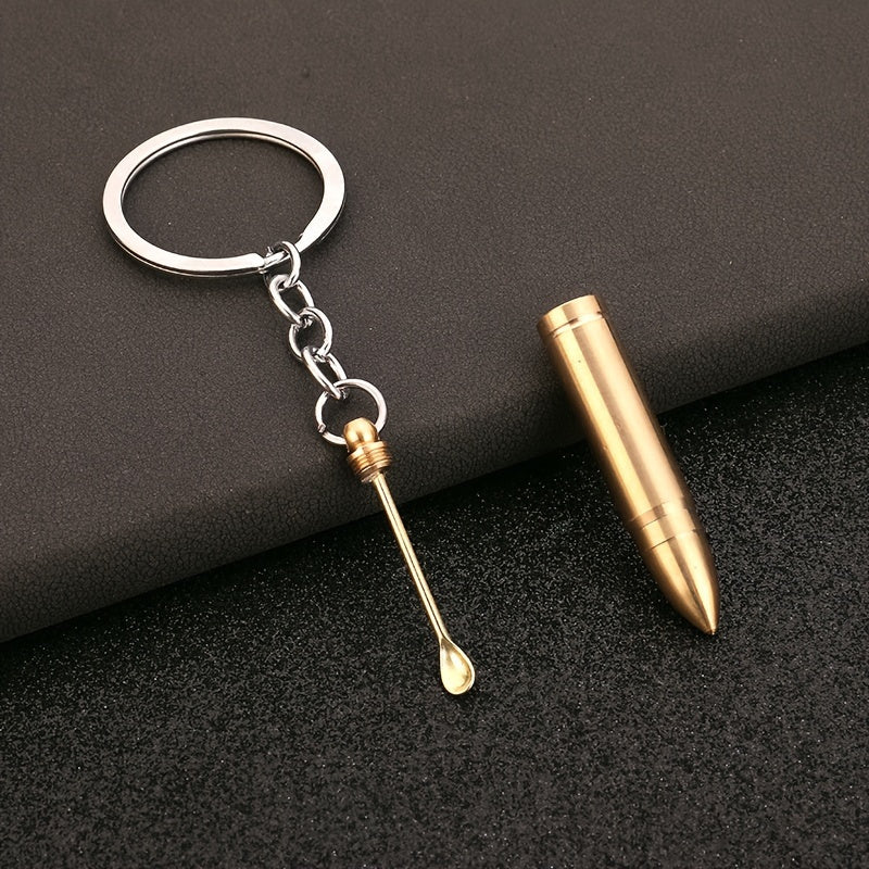2 in 1 Bullet Model Earpick Key Chain Backpack Car Key Pendant