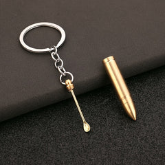 2 in 1 Bullet Model Earpick Key Chain Backpack Car Key Pendant