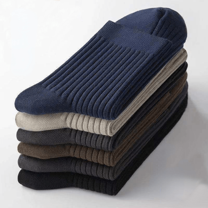 5 Pairs Men's Solid Crew Socks for Spring Mix