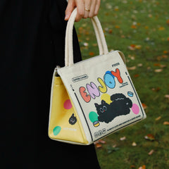 1pc Cartoon Lunch Box Bag Large Capacity Waterproof Oilproof Insulated Bag