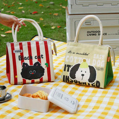 1pc Cartoon Lunch Box Bag Large Capacity Waterproof Oilproof Insulated Bag