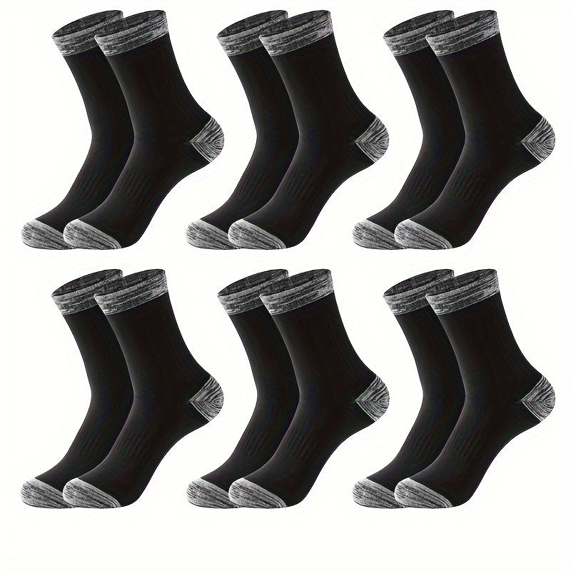 Men's Thick Sport Socks Breathable Mid Calf Basketball Socks