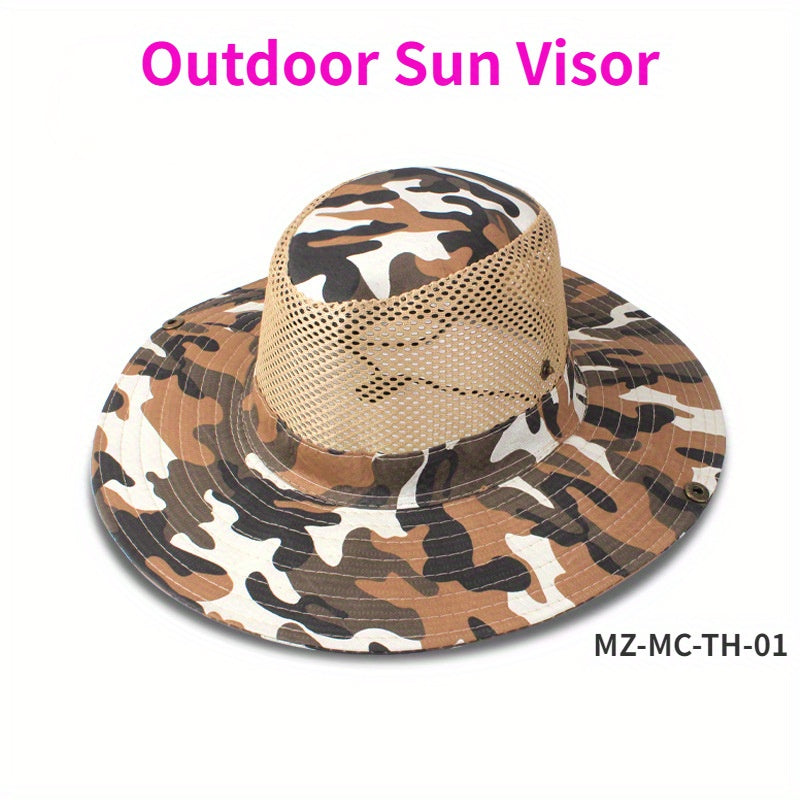 Breathable Camouflage Bucket Sun Hat for Fishing