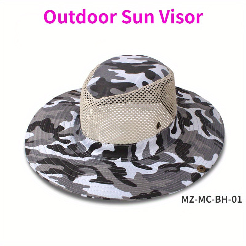Breathable Camouflage Bucket Sun Hat for Fishing
