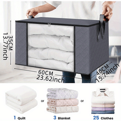 2pcs Foldable Large Capacity Storage Bags with Zipper for Clothes Quilt Blanket