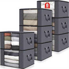2pcs Foldable Large Capacity Storage Bags with Zipper for Clothes Quilt Blanket