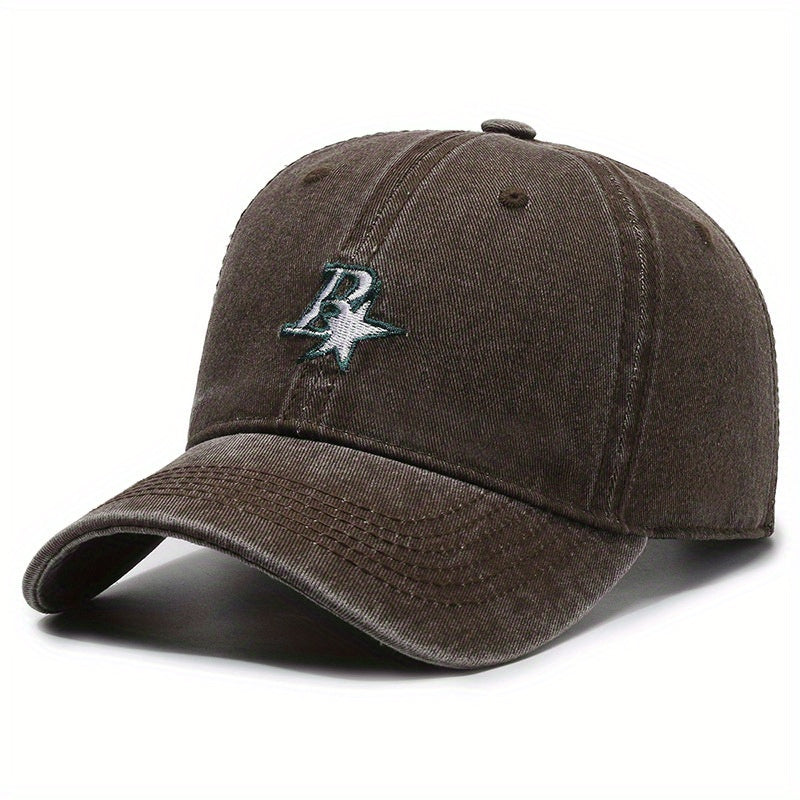 Vintage Letter Embroidered Baseball Cap Distressed Outdoor Sun Hat