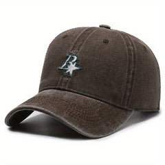 Vintage Letter Embroidered Baseball Cap Distressed Outdoor Sun Hat