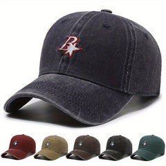 Vintage Letter Embroidered Baseball Cap Distressed Outdoor Sun Hat
