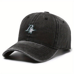 Vintage Letter Embroidered Baseball Cap Distressed Outdoor Sun Hat