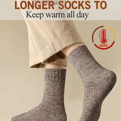 Men's Winter Warm Socks Thickened Outdoor Sports Solid Deodorant Wool Socks