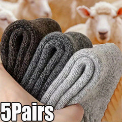Men's Winter Warm Socks Thickened Outdoor Sports Solid Deodorant Wool Socks