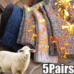 Men's Winter Warm Socks Thickened Outdoor Sports Solid Deodorant Wool Socks
