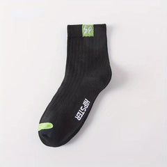 5 Pairs Men's Letter Sports Socks Breathable Sweat-absorbing Deodorant Socks