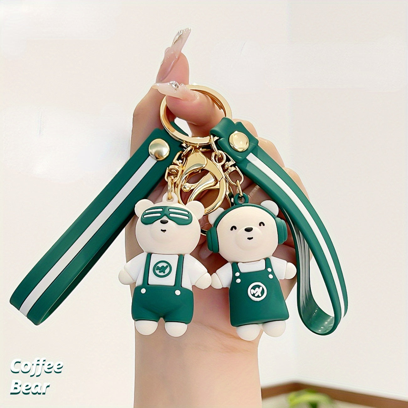 Coffee Bear Keychain Cartoon Bear Doll Pendant Bag Ornament